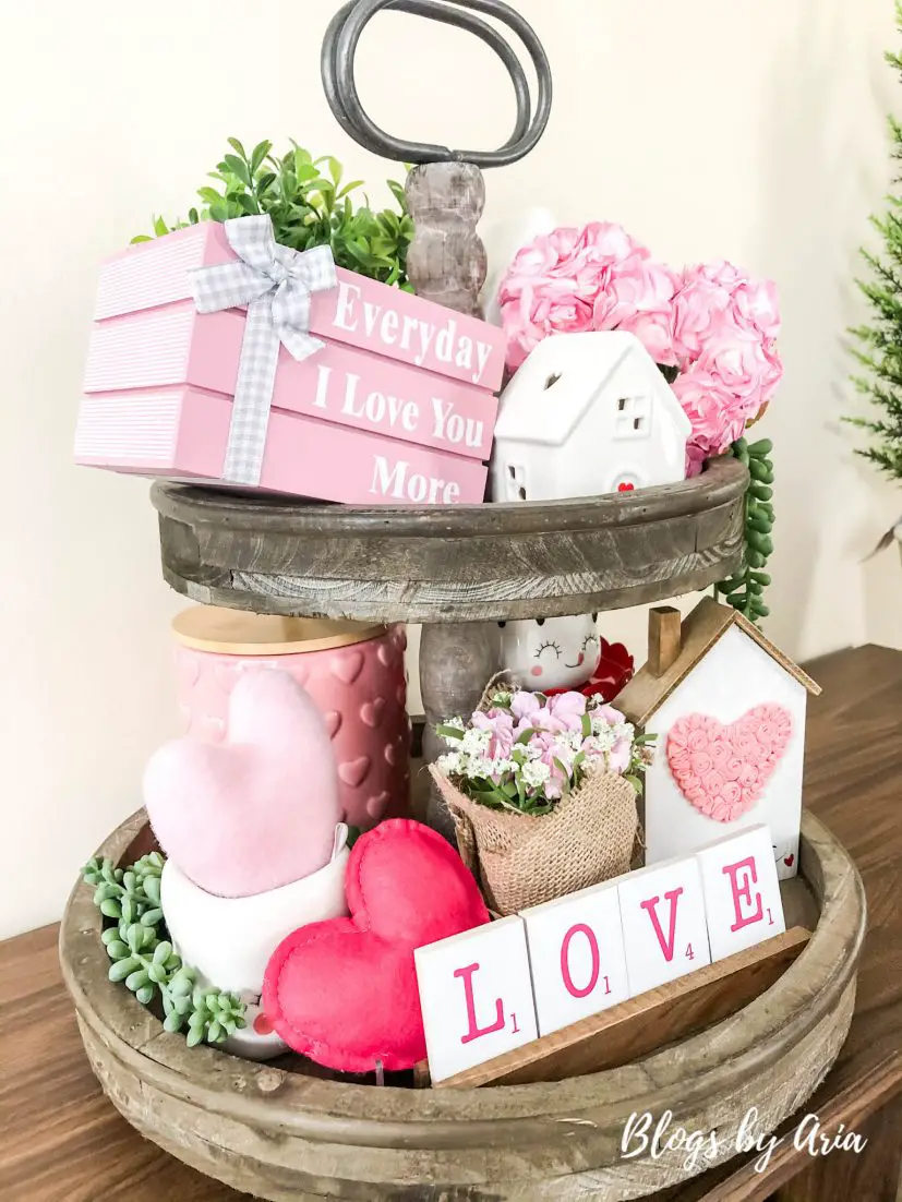 styling a tier tray for valentines day