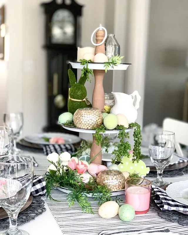 pretty easter tier tray dining table centerpiece