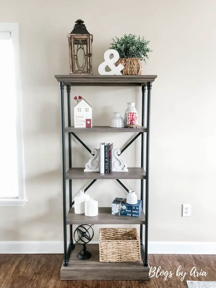 valentines decorating ideas styling bookshelf