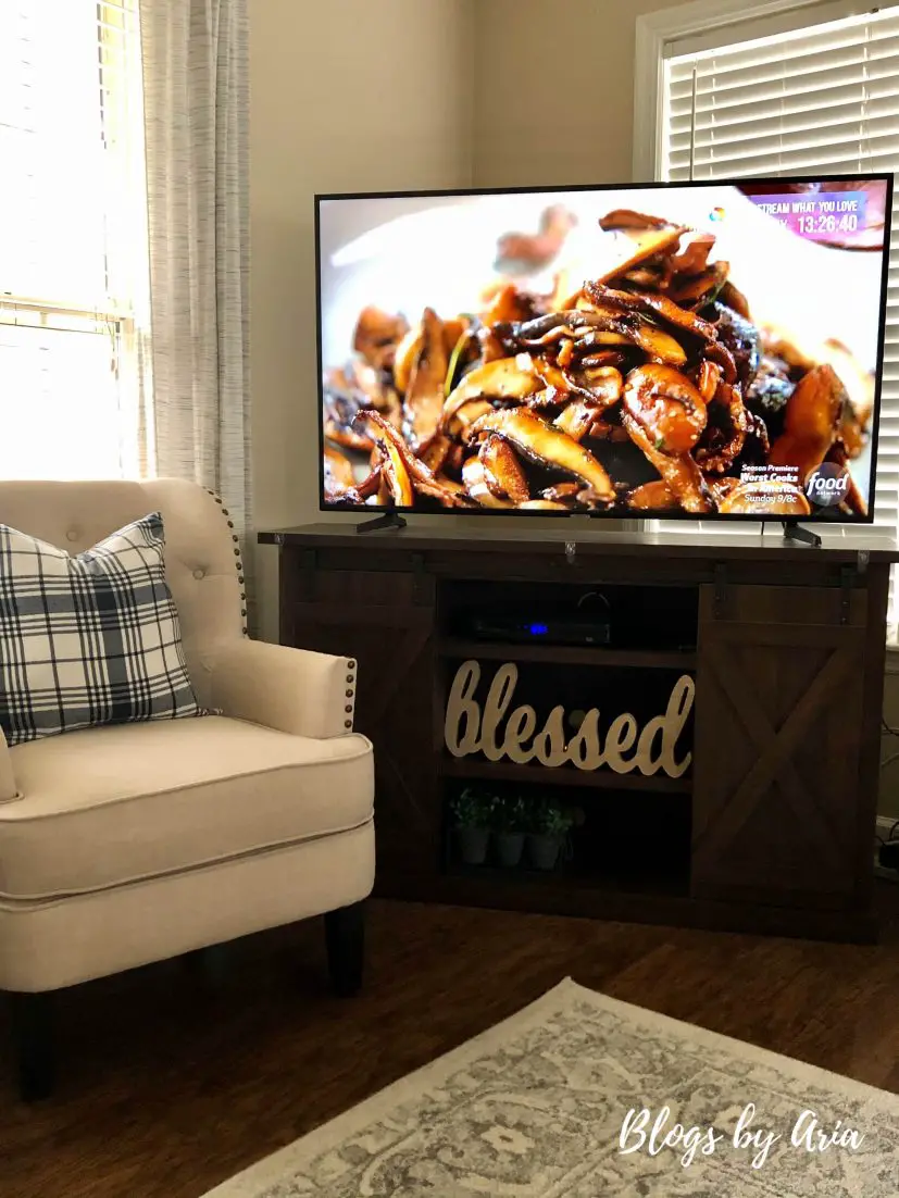 Wayfair sliding barn door farmhouse TV stand review