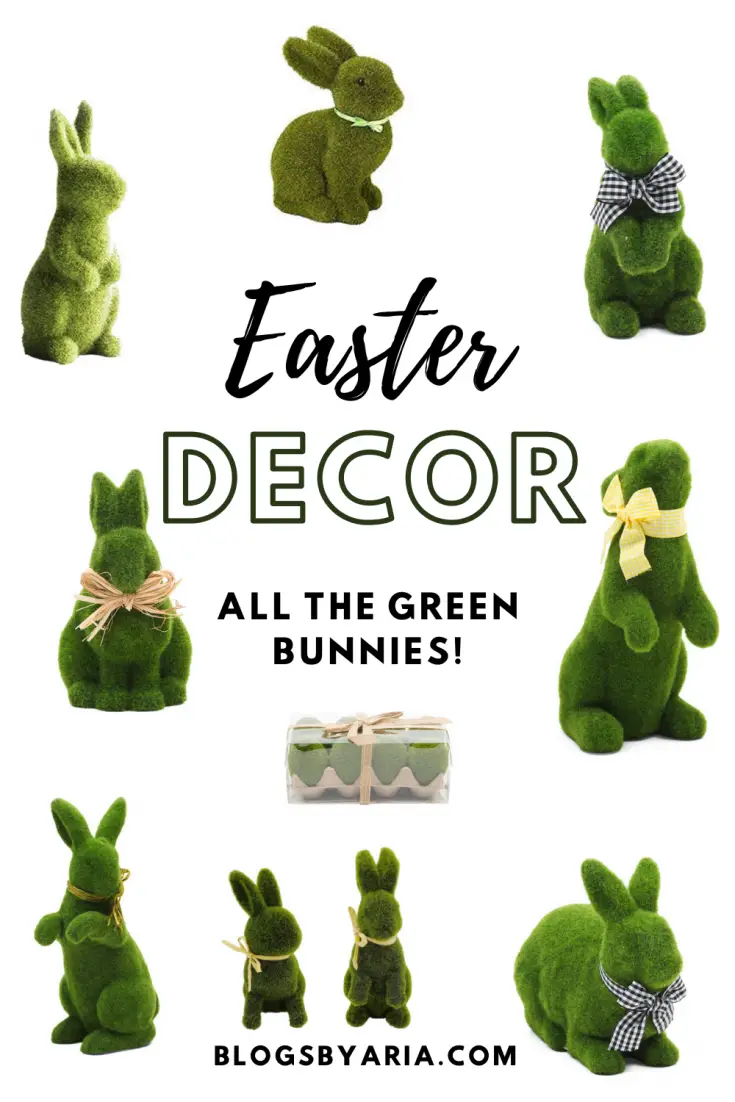 Easter green moss bunny decor