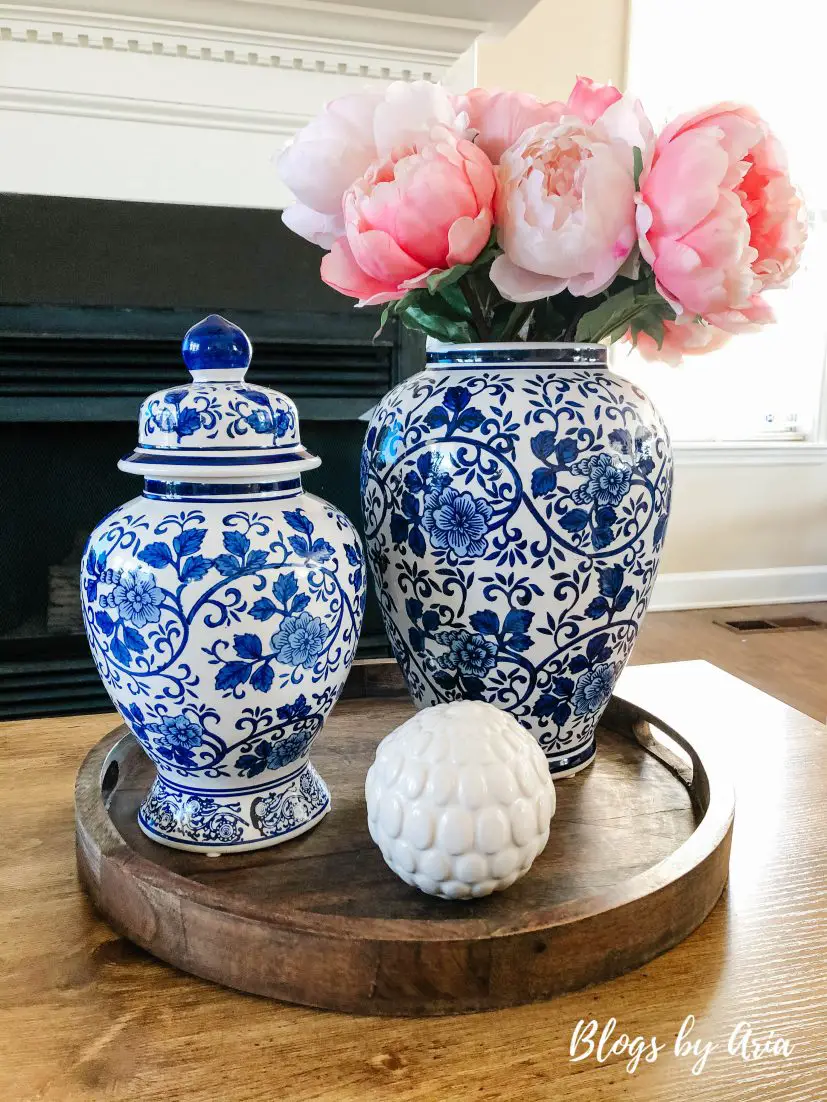early Spring decorating with pink peonies